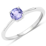 0.47 Carat Genuine Tanzanite .925 Sterling Silver Ring