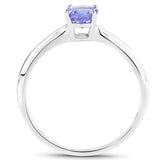 0.47 Carat Genuine Tanzanite .925 Sterling Silver Ring