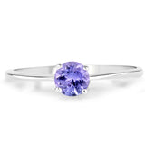 0.47 Carat Genuine Tanzanite .925 Sterling Silver Ring