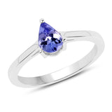 0.65 Carat Genuine Tanzanite .925 Sterling Silver Ring