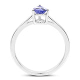 0.65 Carat Genuine Tanzanite .925 Sterling Silver Ring