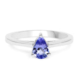 0.65 Carat Genuine Tanzanite .925 Sterling Silver Ring