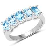 1.80 Carat Genuine Blue Topaz .925 Sterling Silver Ring