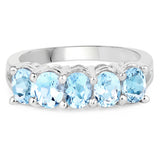 1.80 Carat Genuine Blue Topaz .925 Sterling Silver Ring