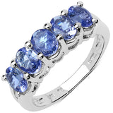 1.65 Carat Genuine Tanzanite Sterling Silver Ring