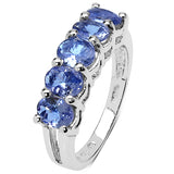 1.65 Carat Genuine Tanzanite Sterling Silver Ring