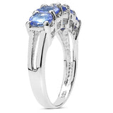 1.65 Carat Genuine Tanzanite Sterling Silver Ring