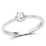 0.12 ct Genuine Blue Topaz .925 Sterling Silver Ring