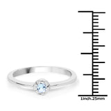 0.12 ct Genuine Blue Topaz .925 Sterling Silver Ring