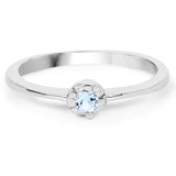 0.12 ct Genuine Blue Topaz .925 Sterling Silver Ring