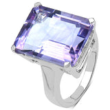 11.40 Carat Genuine Amethyst Sterling Silver Ring