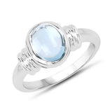 3.10 ct. Genuine Blue Topaz .925 Sterling Silver Ring