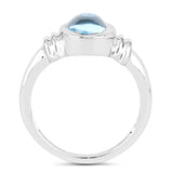 3.10 ct. Genuine Blue Topaz .925 Sterling Silver Ring