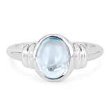 3.10 ct. Genuine Blue Topaz .925 Sterling Silver Ring