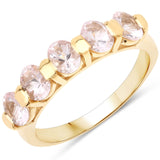1.35 Carat Genuine Morganite .925 Sterling Silver Ring