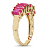 14K Yellow Gold Plated 3.10 Carat Genuine Ruby .925 Sterling Silver Ring