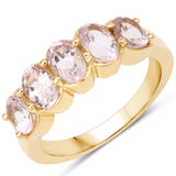1.62 Carat Genuine Morganite .925 Sterling Silver Ring