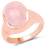14K Rose Gold Plated 7.65 Carat Genuine Morganite .925 Sterling Silver Ring