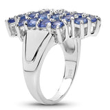 3.04 Carat Genuine Tanzanite .925 Sterling Silver Ring