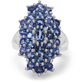 3.04 Carat Genuine Tanzanite .925 Sterling Silver Ring