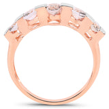 14K Rose Gold Plated 1.24 Carat Genuine Morganite .925 Sterling Silver Ring