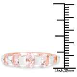 14K Rose Gold Plated 1.24 Carat Genuine Morganite .925 Sterling Silver Ring