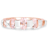 14K Rose Gold Plated 1.24 Carat Genuine Morganite .925 Sterling Silver Ring