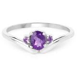 0.38 Carat Genuine Amethyst .925 Sterling Silver Ring