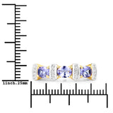 1.05 Carat Genuine Tanzanite and White Topaz .925 Sterling Silver Ring