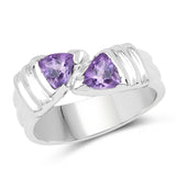 0.80 Carat Genuine Amethyst .925 Sterling Silver Ring