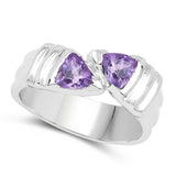 0.80 Carat Genuine Amethyst .925 Sterling Silver Ring