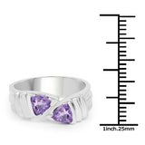 0.80 Carat Genuine Amethyst .925 Sterling Silver Ring