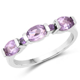 1.35 carat Genuine Amethyst .925 Sterling Silver Ring for women