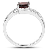 1.20 Carat Genuine Garnet .925 Sterling Silver Ring