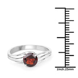 1.20 Carat Genuine Garnet .925 Sterling Silver Ring