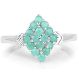0.80 Carat Genuine Emerald .925 Sterling Silver Ring