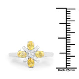 1.02 Carat Genuine Yellow Sapphire & White Sapphire .925 Sterling Silver Ring