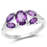 1.40 ct. Genuine Amethyst .925 Sterling Silver Ring