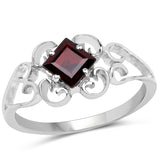 0.80 ct. Genuine Garnet .925 Sterling Silver Ring