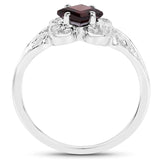 0.80 ct. Genuine Garnet .925 Sterling Silver Ring