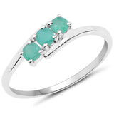 0.30 ct. Genuine Emerald .925 Sterling Silver Ring for women