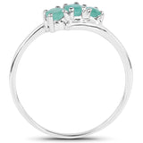 0.30 ct. Genuine Emerald .925 Sterling Silver Ring for women