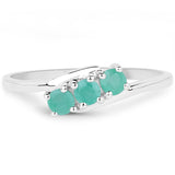 0.30 ct. Genuine Emerald .925 Sterling Silver Ring for women