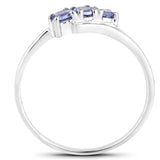 0.30 Carat Genuine Tanzanite .925 Sterling Silver Ring