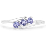 0.30 Carat Genuine Tanzanite .925 Sterling Silver Ring