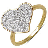 14K Yellow Gold Plated 0.26 Carat Genuine White Diamond .925 Sterling Silver Ring