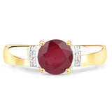 1.68 Carat Glass Filled Ruby and White Topaz .925 Sterling Silver Ring