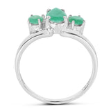 0.96 ct. Genuine Emerald .925 Sterling Silver Ring