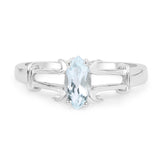 0.44 Carat Genuine Aquamarine .925 Sterling Silver Ring