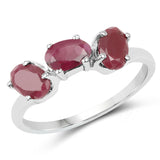 1.65 ct. Genuine Ruby .925 Sterling Silver Ring